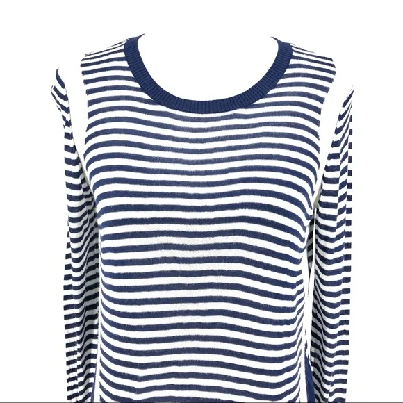 Bass Blue & White Striped Crew Neck Sweater - Picture 2 of 5